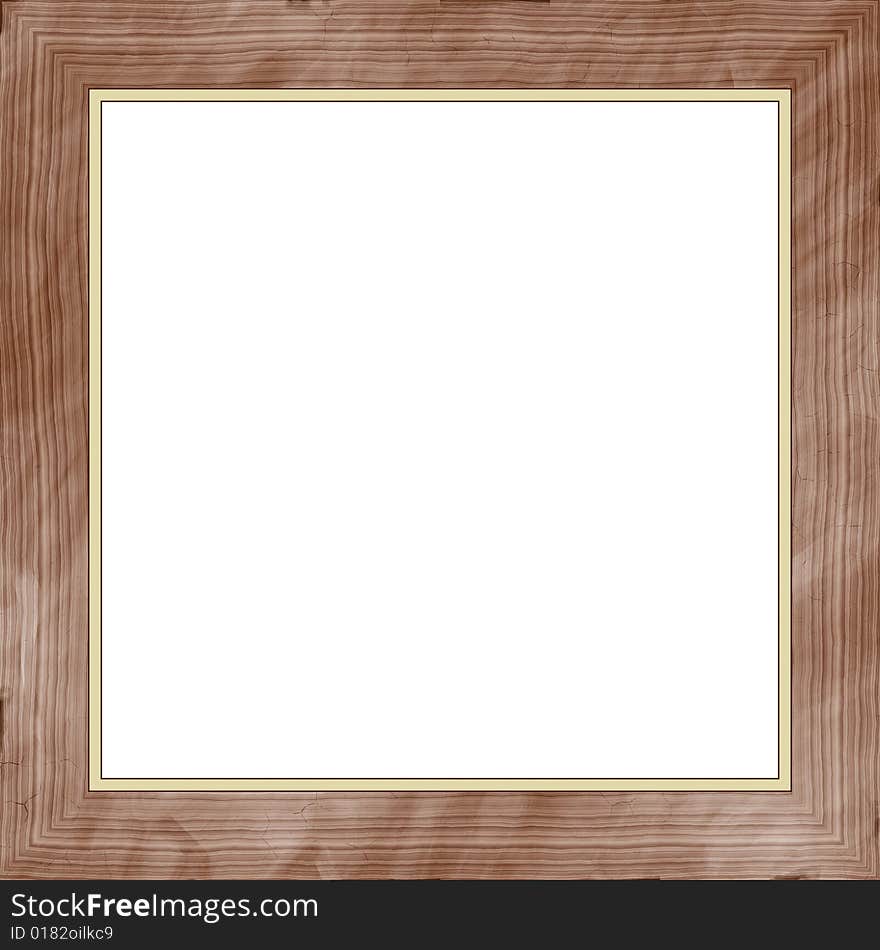 Empty picture wooden isolated frame