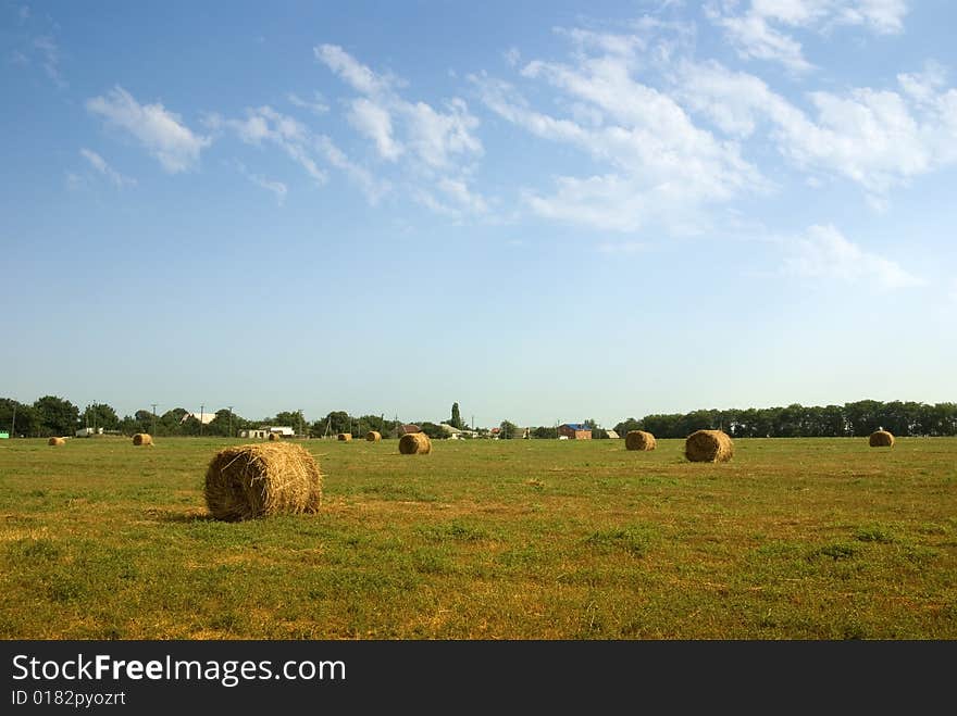 Haystacks in the field