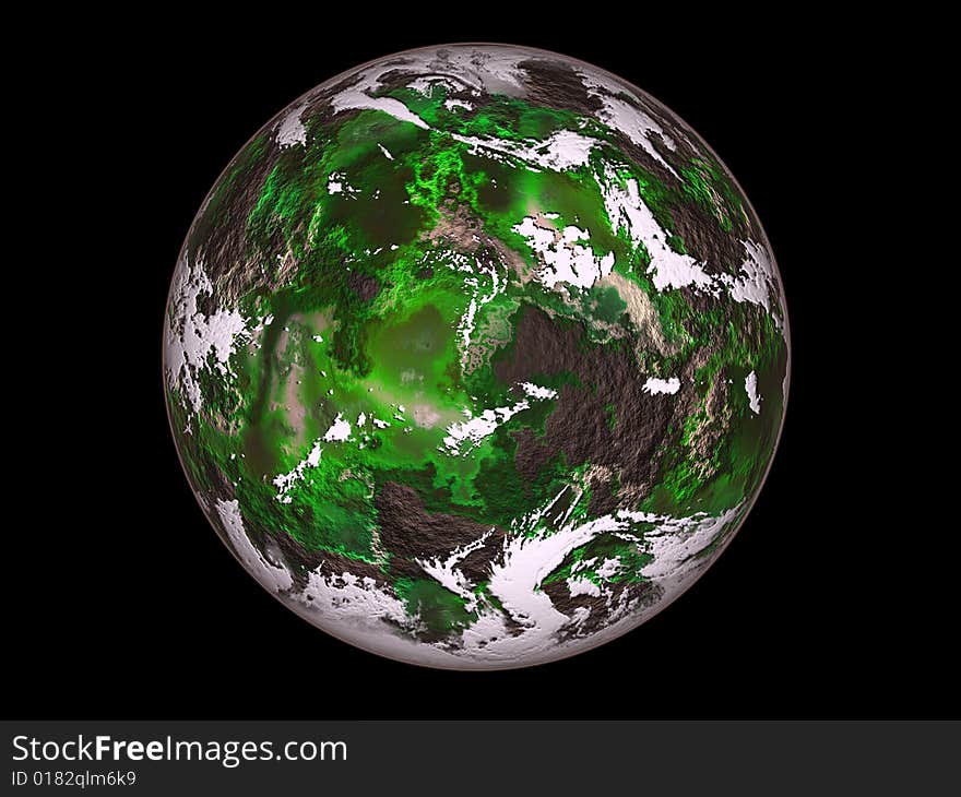 Raster illustration green planet, by me in Photoshope. Raster illustration green planet, by me in Photoshope.