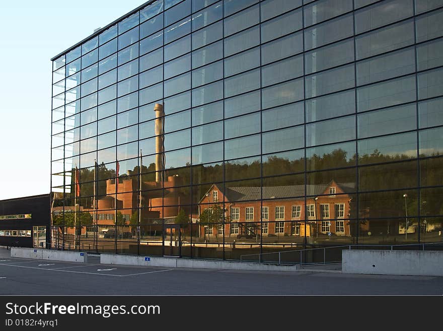 Reflection from glass wall