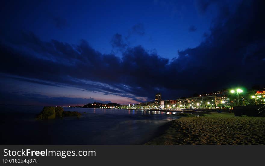 Cloudy morning on a seaside in Southern Europe