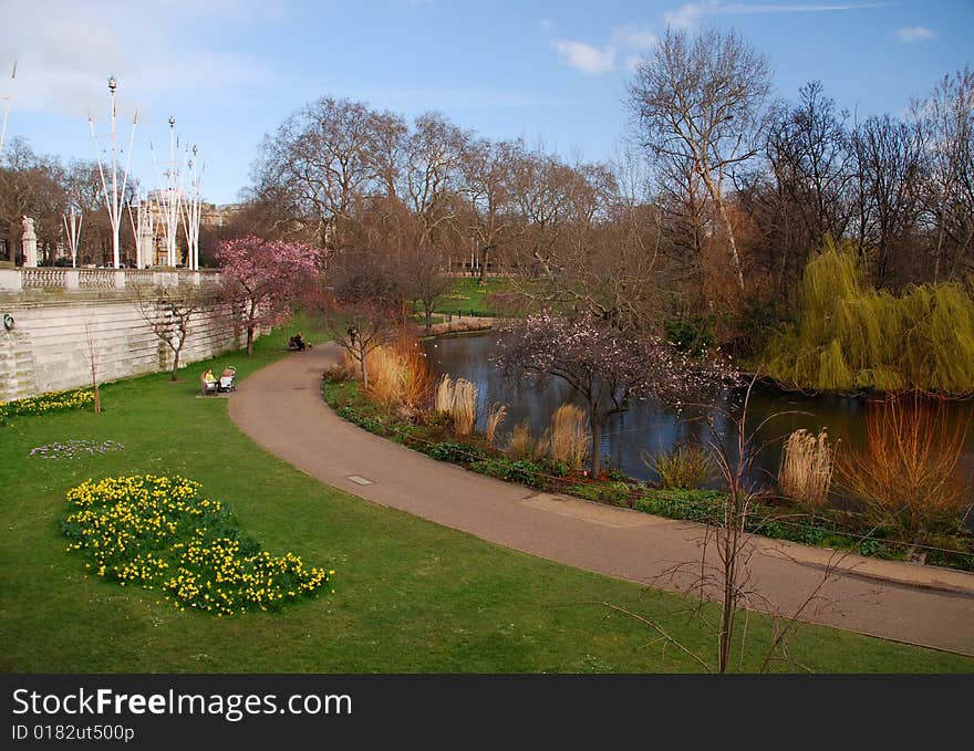 Park In London In Early Spring