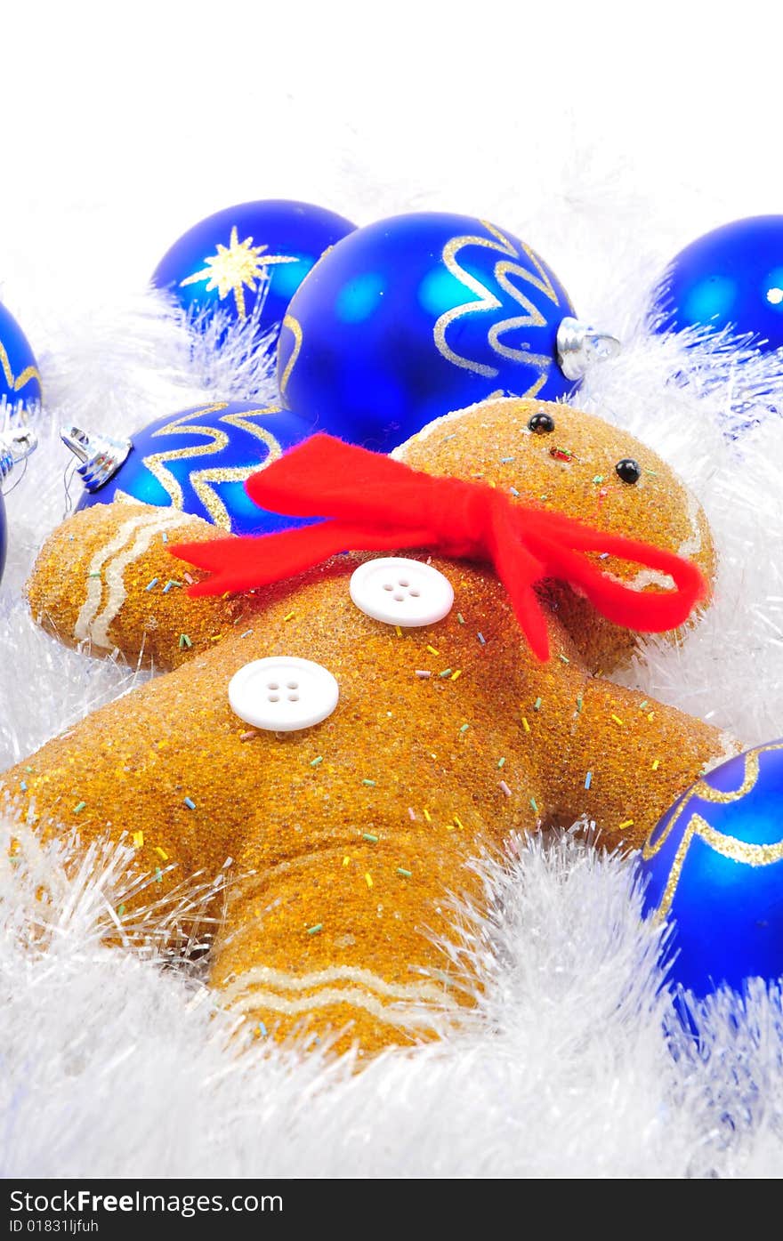 Gingerbread Man with Blue Decorations