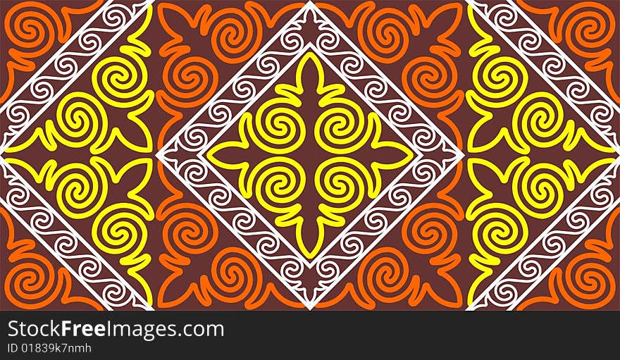 Vector illustration of Kazakh geometric ornament. Vector illustration of Kazakh geometric ornament