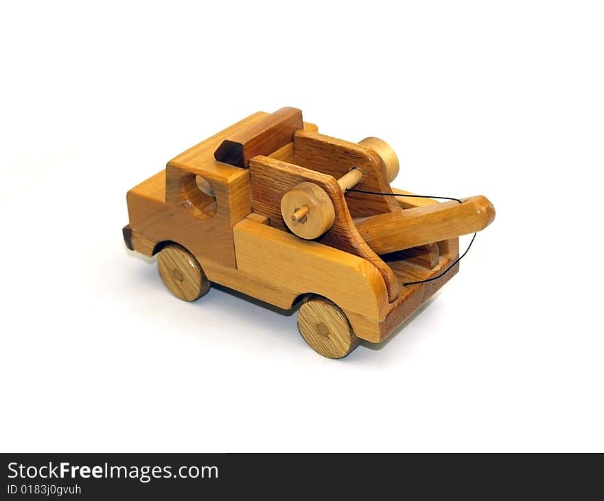 Wooden Towtruck Rear-view