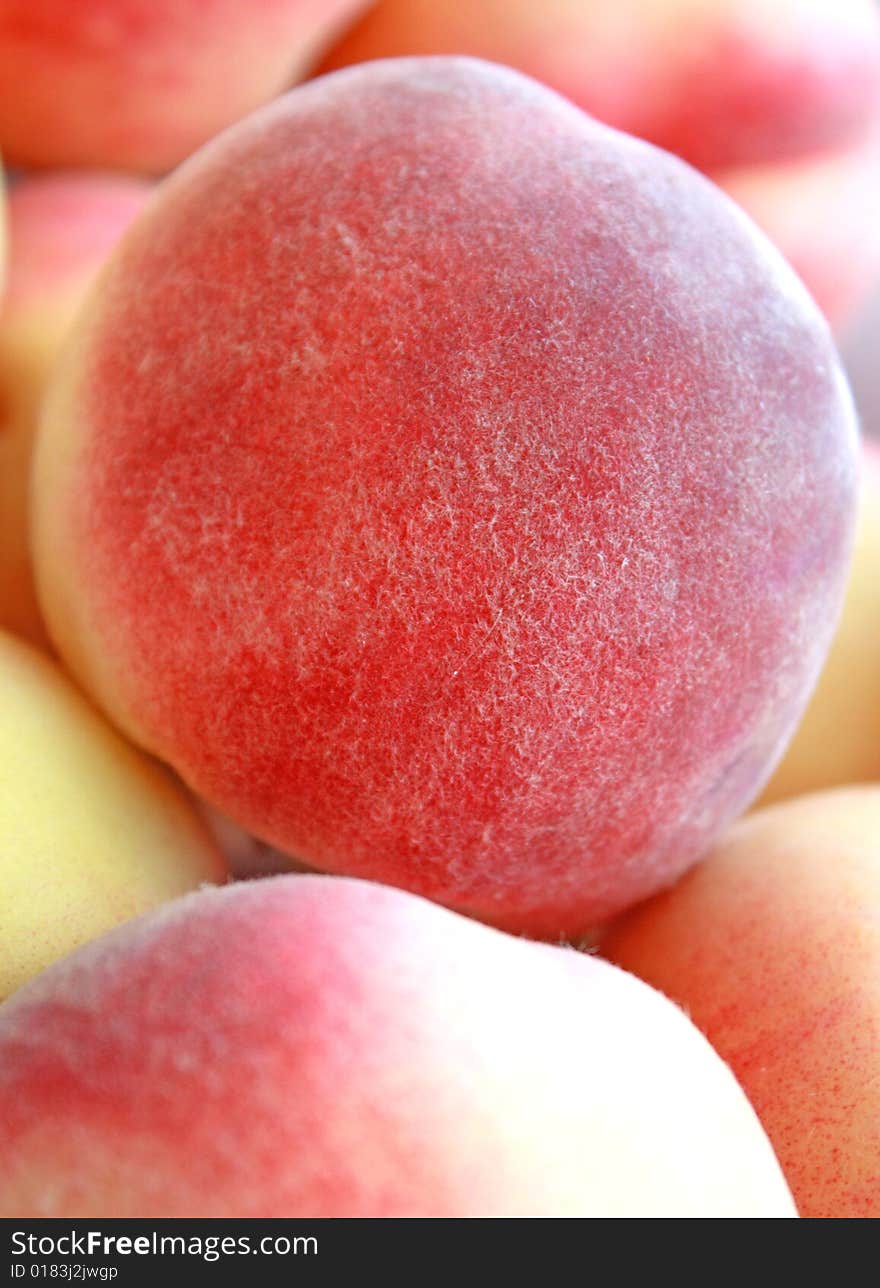 Close up of the juicy peach