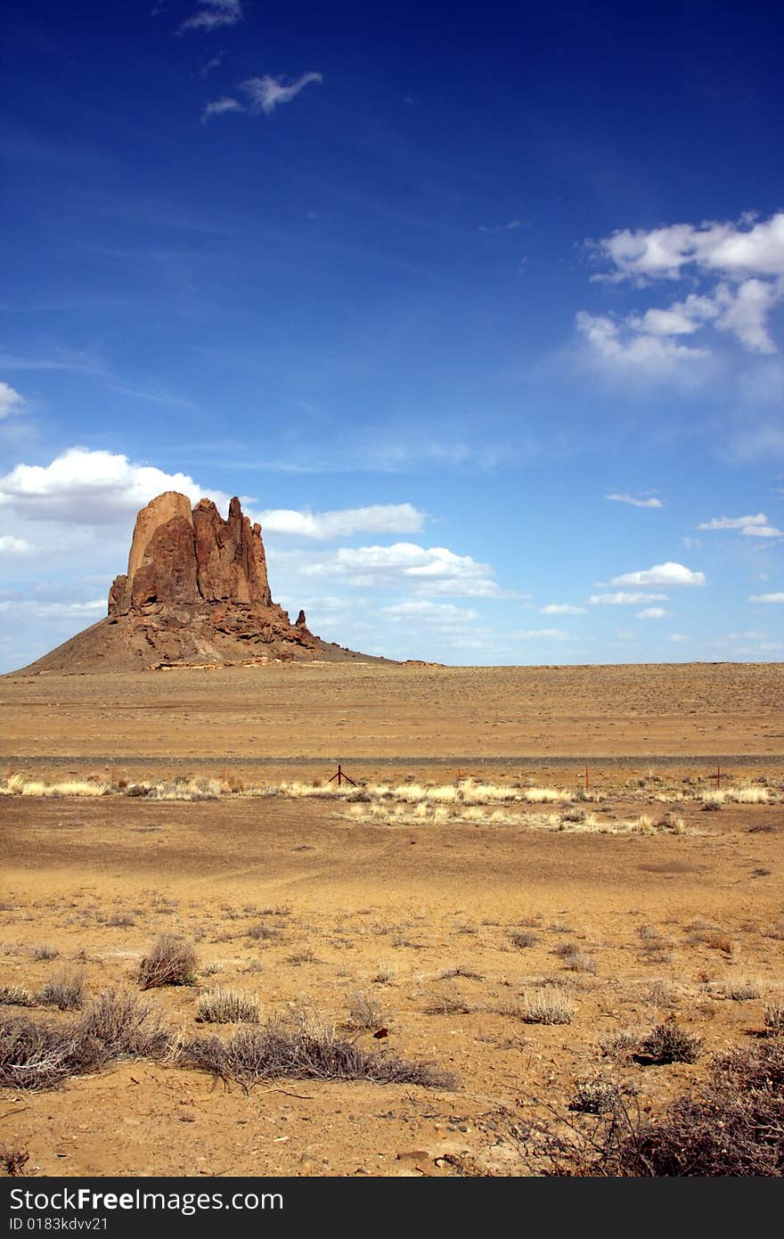 A large rock in Arizona out on the scrubland. A large rock in Arizona out on the scrubland