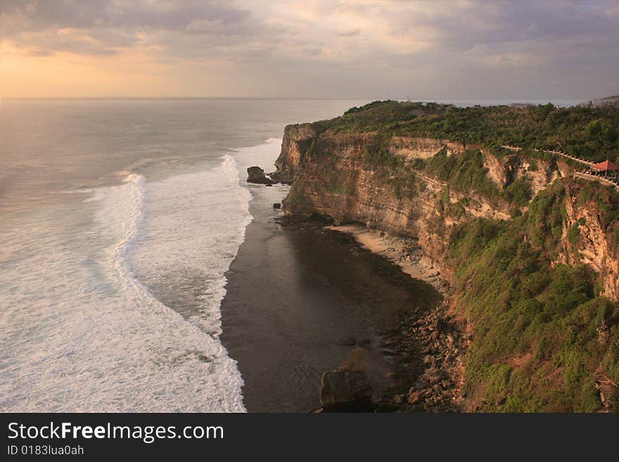 Mountain range cliffs off bali, indonesia. Mountain range cliffs off bali, indonesia