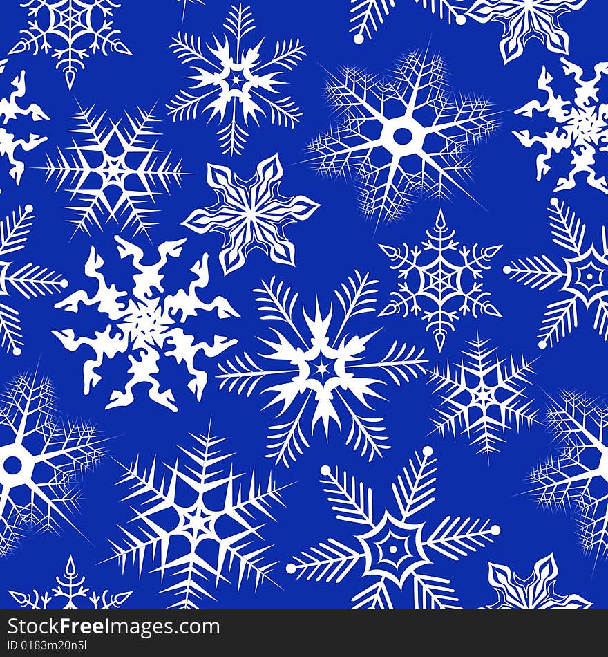 Blue background with snowflakes