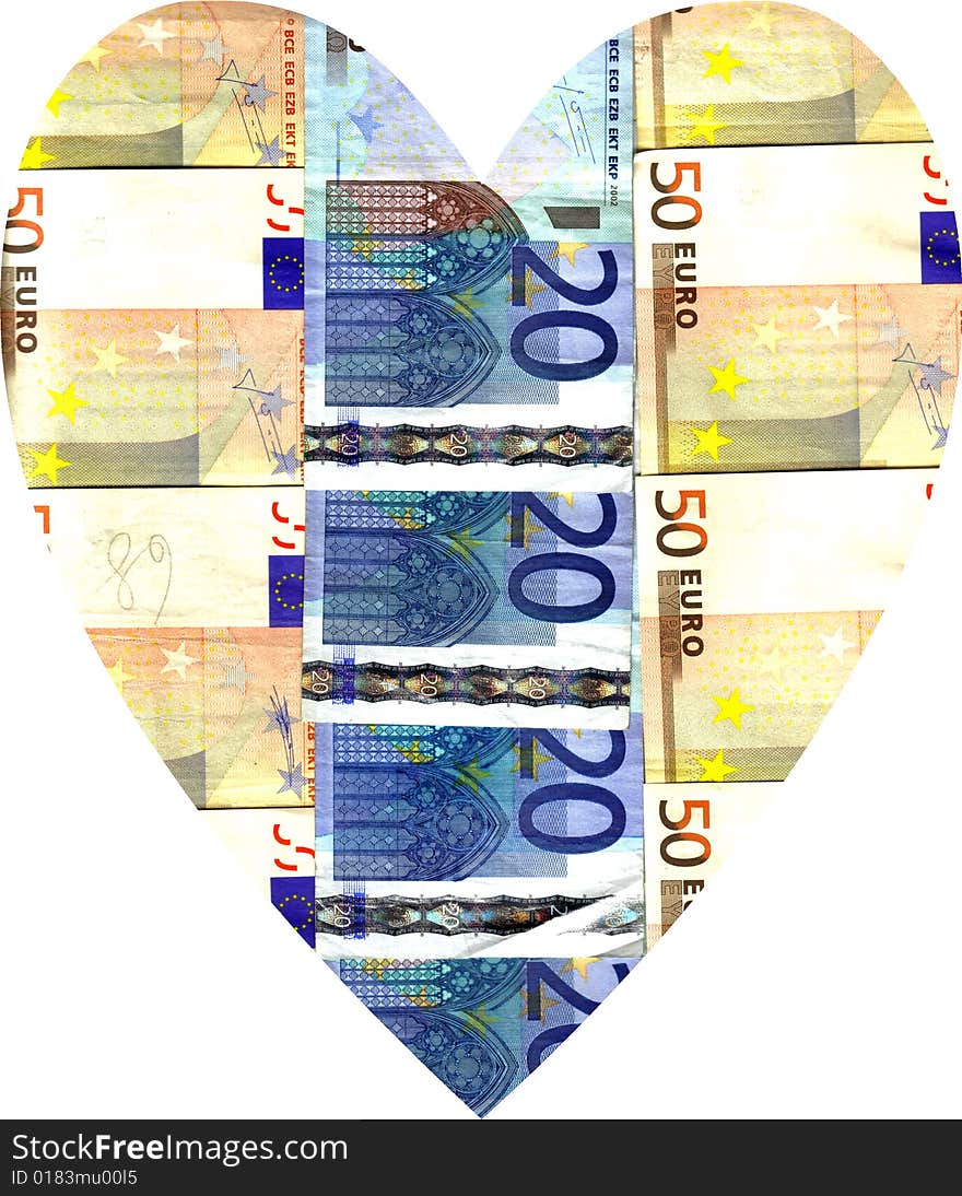 Heart Of Euro Banknotes