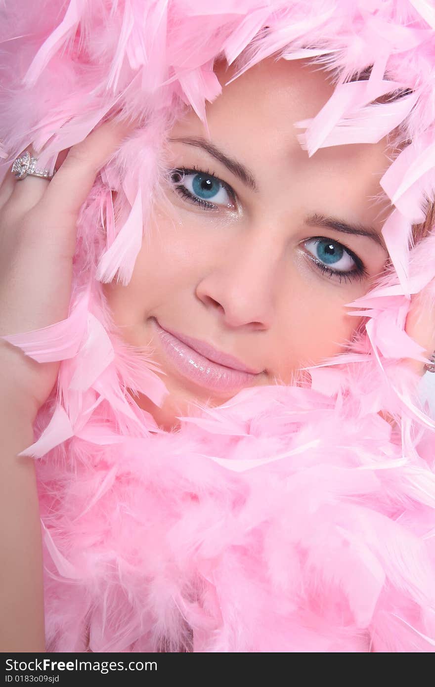 Woman With A Pink Boa