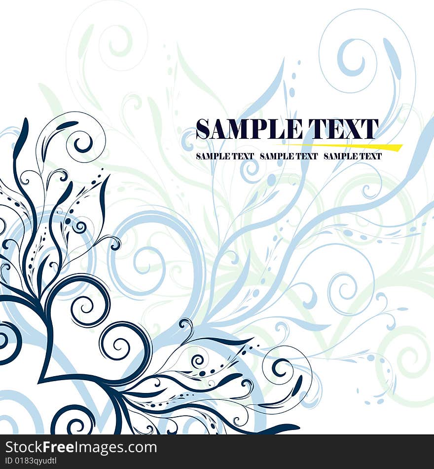 Blue and white floral banner vector