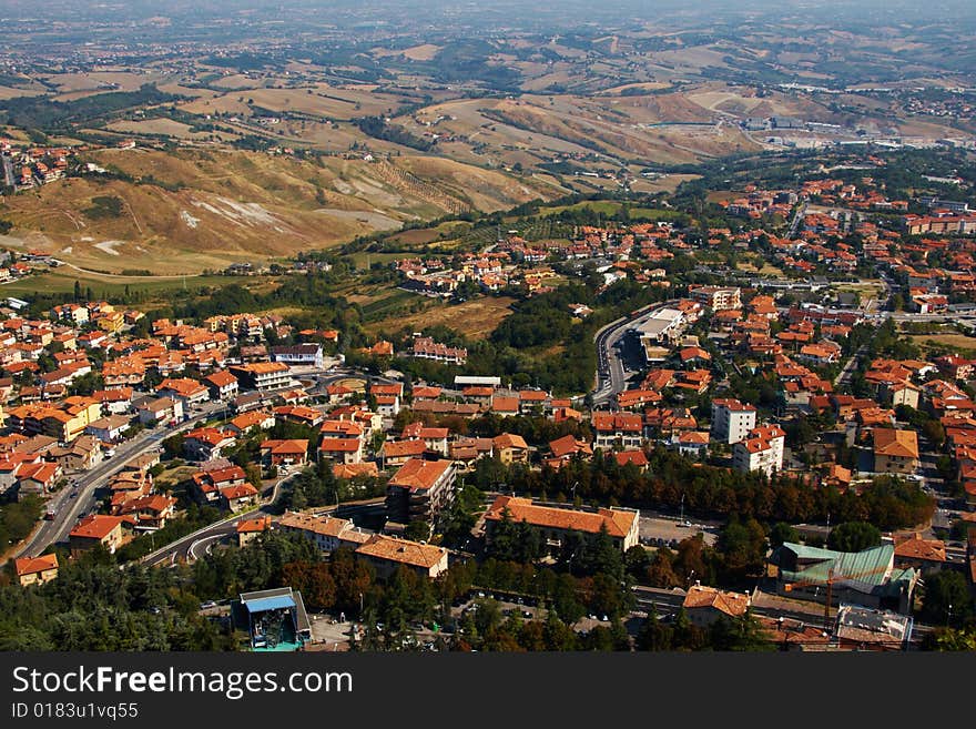 San marino city aerial view