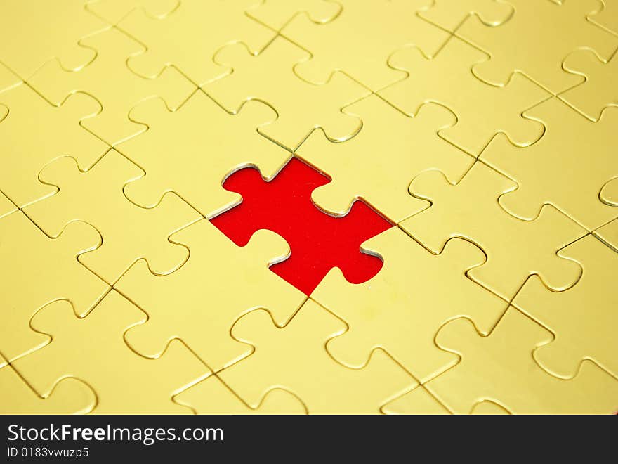 Gold puzzles for background. business concept