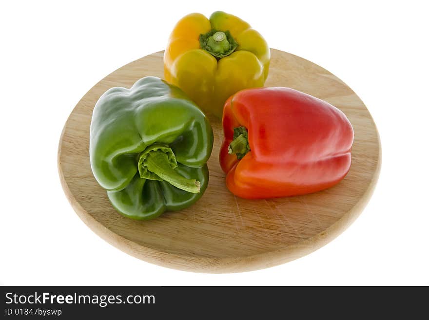 Peppers in three colors