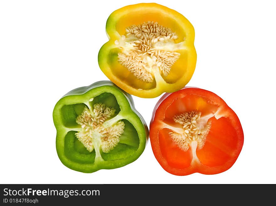 Peppers in three colors