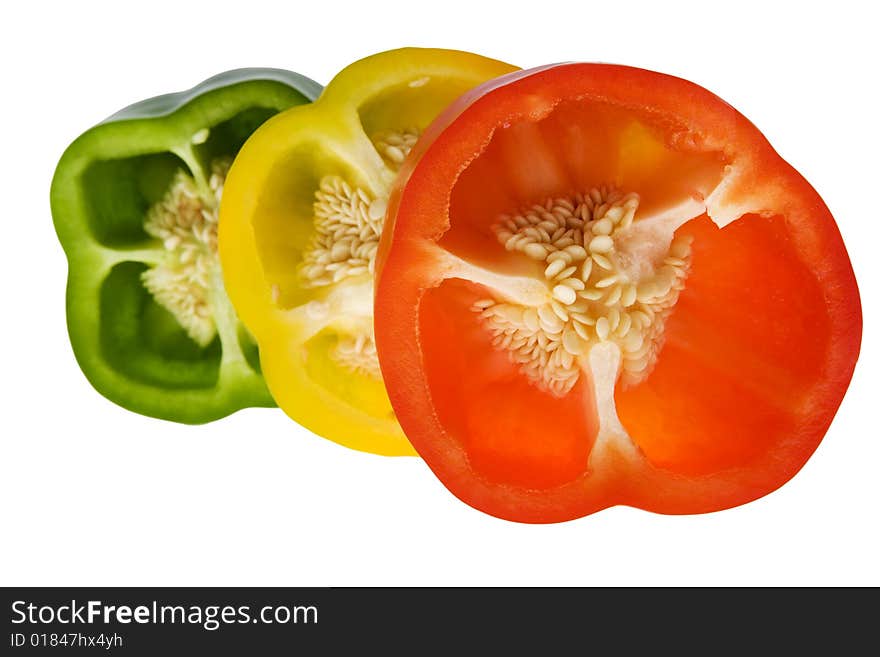 Peppers in three colors