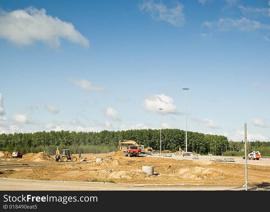 Fragment building site on the airport terrain during extension.