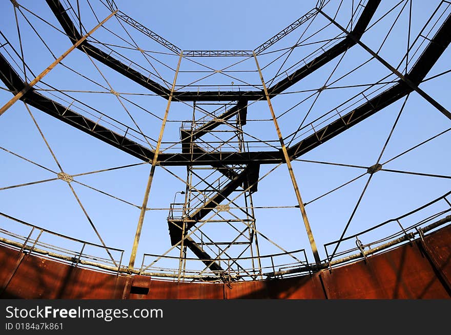 Steel structure with stairs in the factory