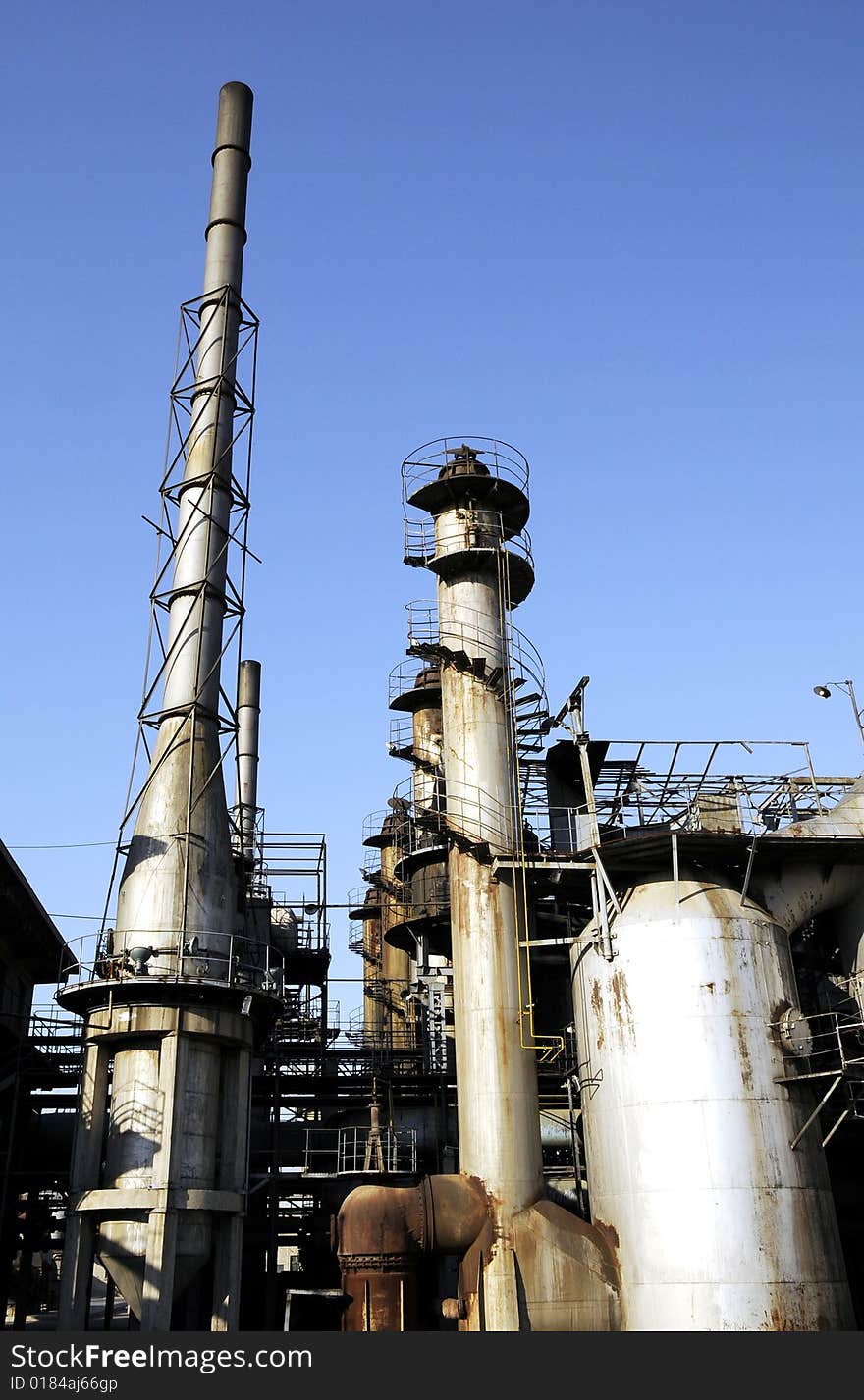 Chemical Factory With Tubes And The Funnels