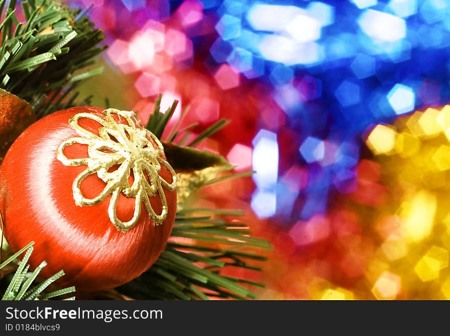 Photo of christmas tree ball. Photo of christmas tree ball