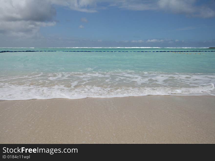 White waves blue ocean beautiiful scenery of okinawa japan