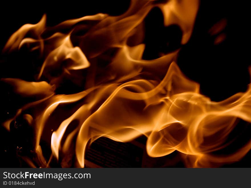 fire isolated on black background. fire isolated on black background