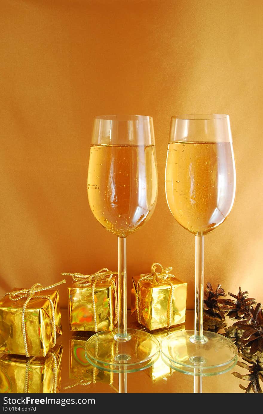 Glasses with champagne