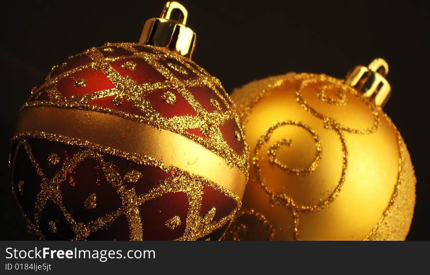 Any nice golden and red christmas balls. Any nice golden and red christmas balls