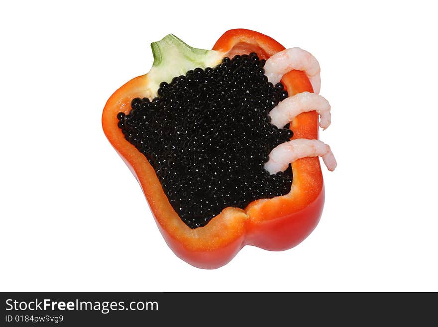 Black Caviar  With Red Bell Pepper