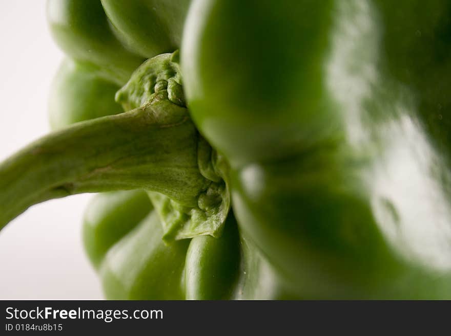 Close-up of a green bell pepper