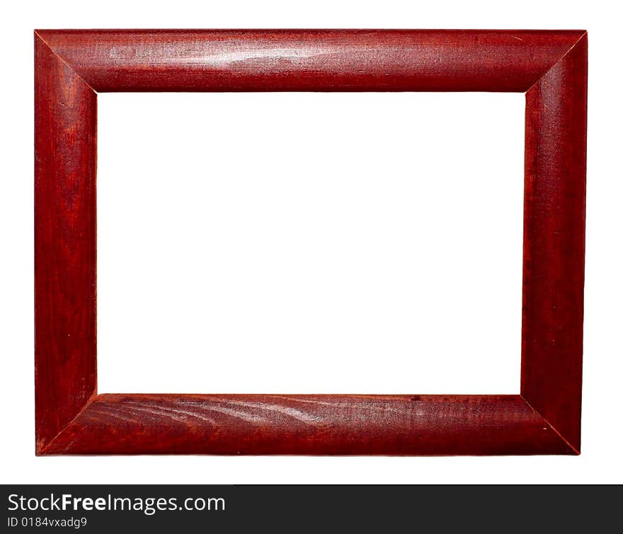 Wooden frame isolated on white