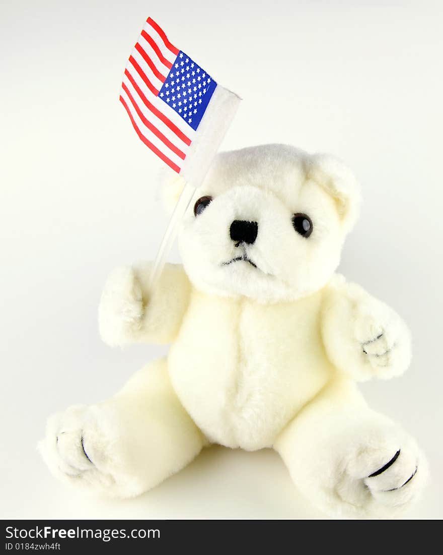 Patriotic teddybear isolated on white background