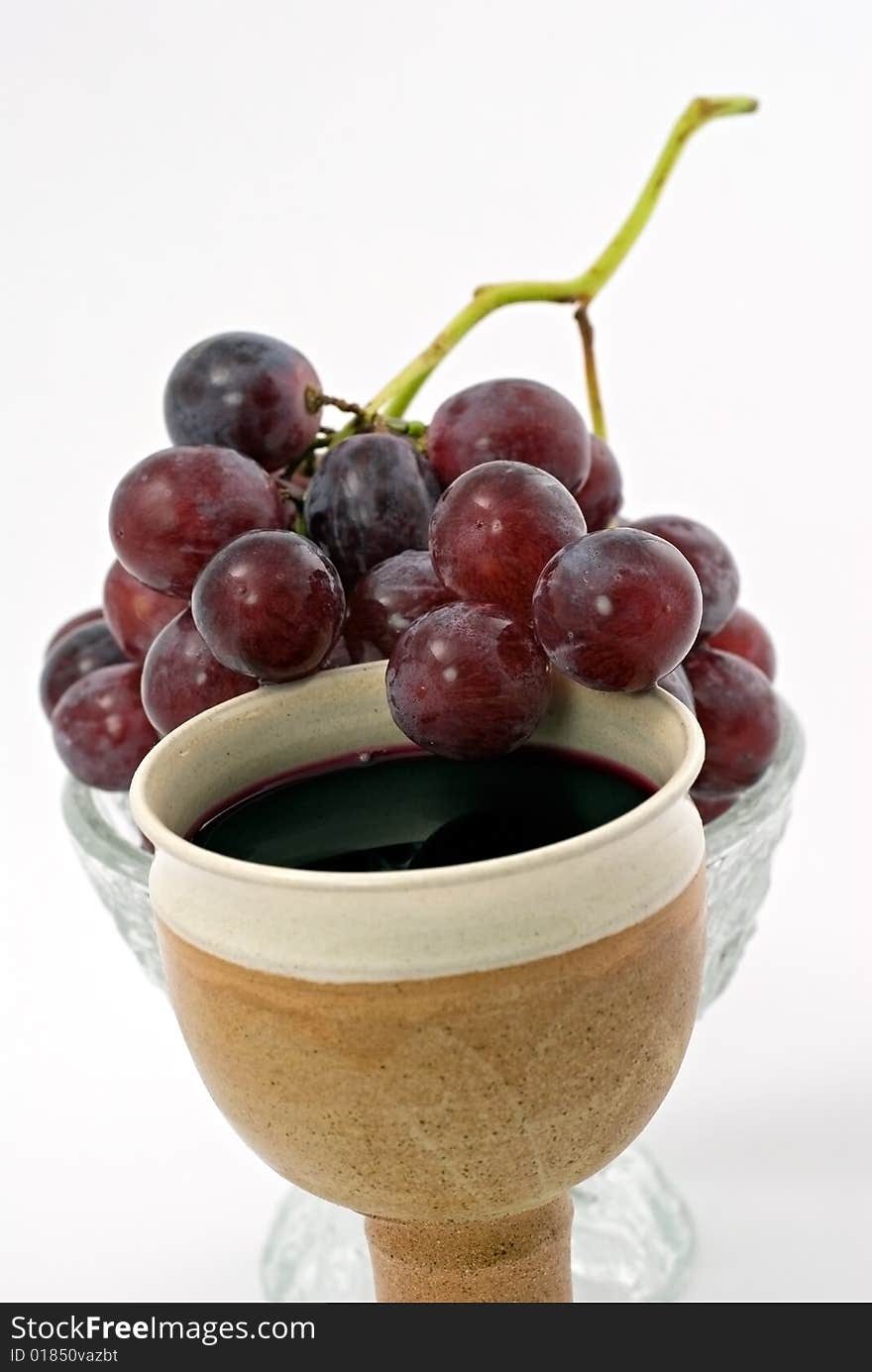 Blue grapes on white background. Blue grapes on white background