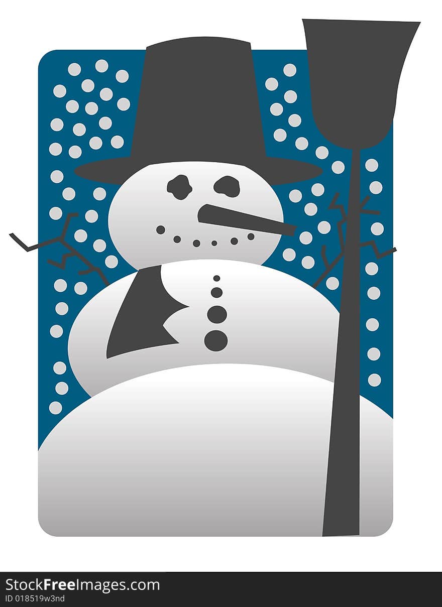 A vector illustration of a smiling snowman. A vector illustration of a smiling snowman.