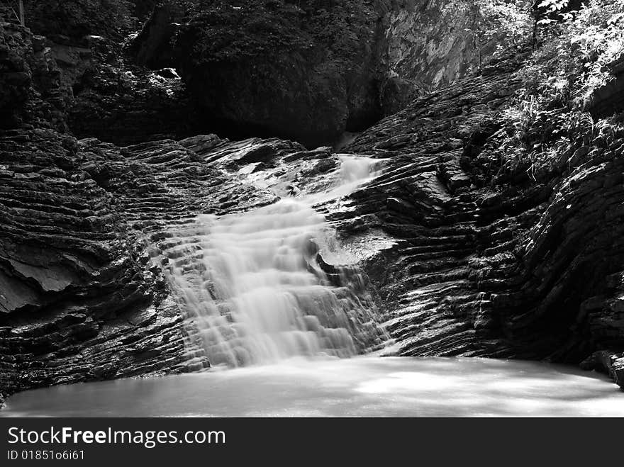 Waterfall on Rufabgo river. Adygei. Russia. Waterfall on Rufabgo river. Adygei. Russia