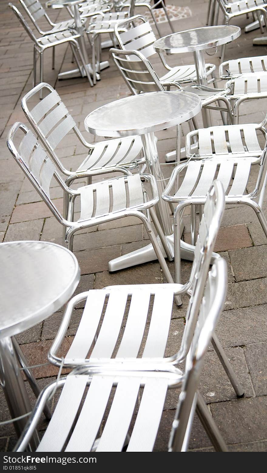 Empty outdoor restaurant