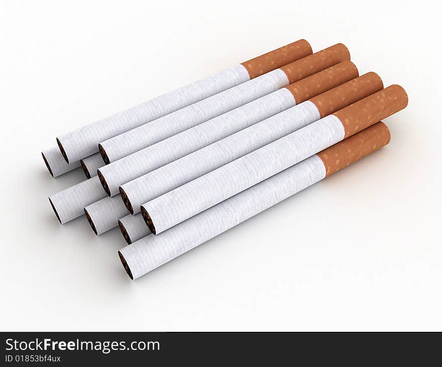 Cigarettes isolated on white background