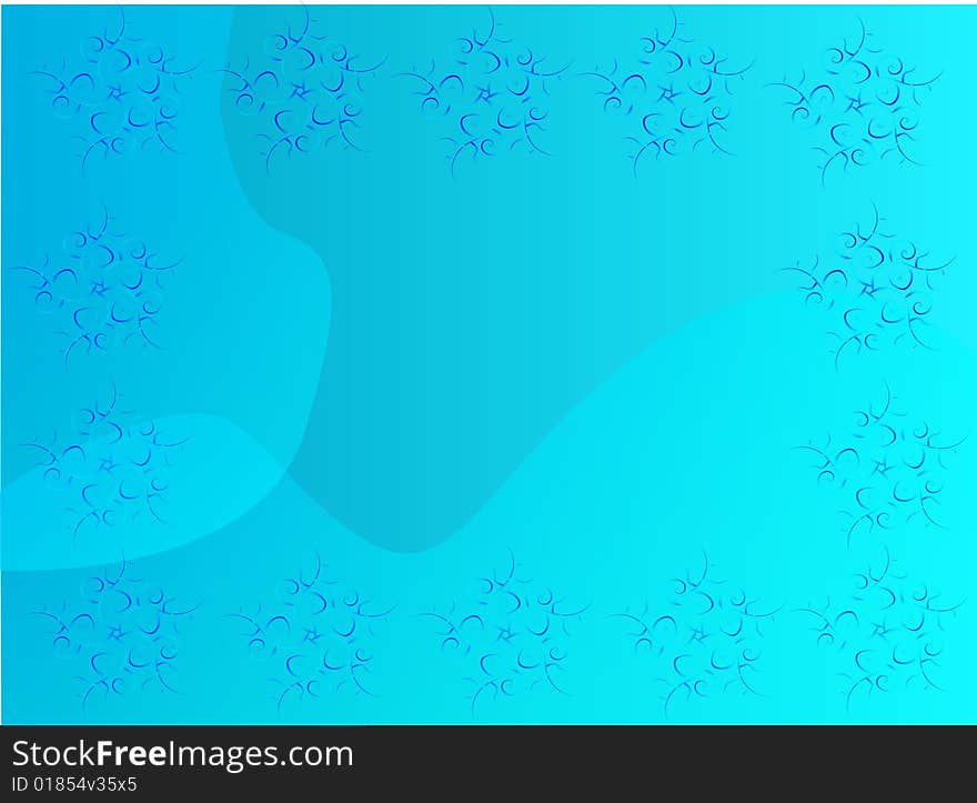 Blue background with snowflake arround. Blue background with snowflake arround