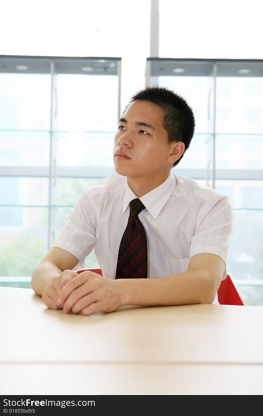 Man standing in office building