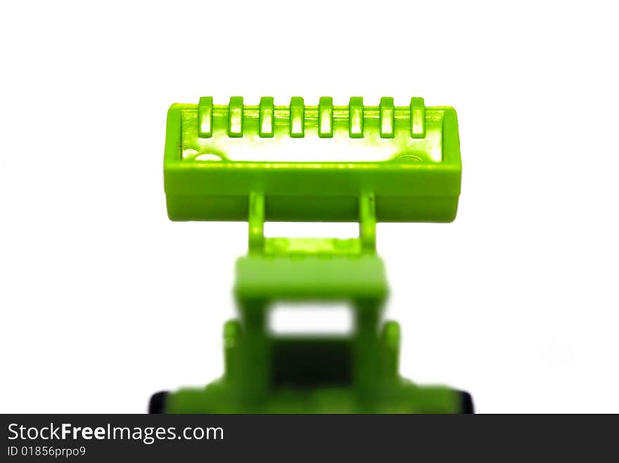 Green Color Bulldozer toys with white background. Green Color Bulldozer toys with white background