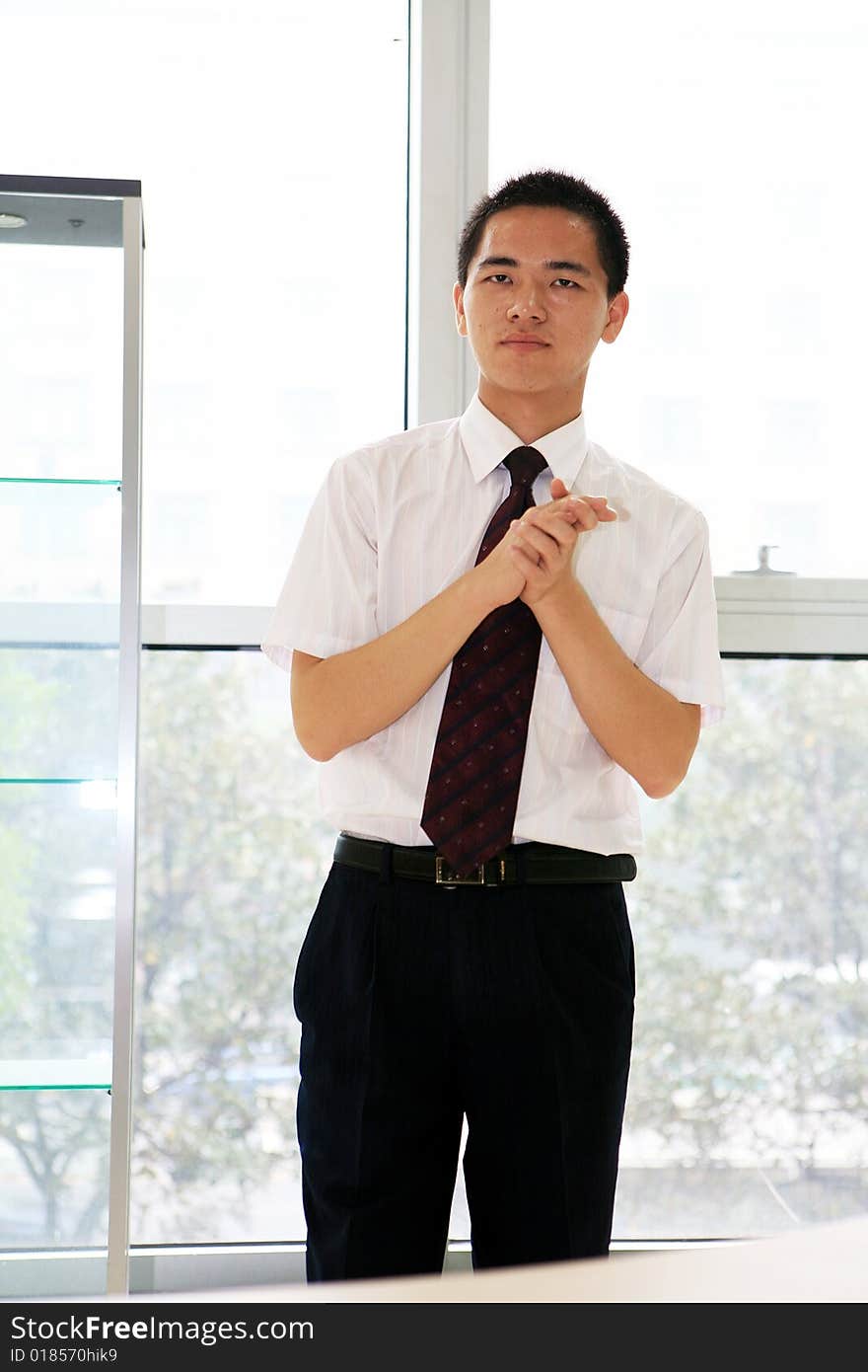 Young   business man in office