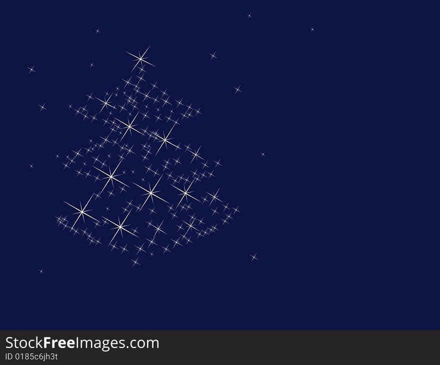 Christmas tree on night background