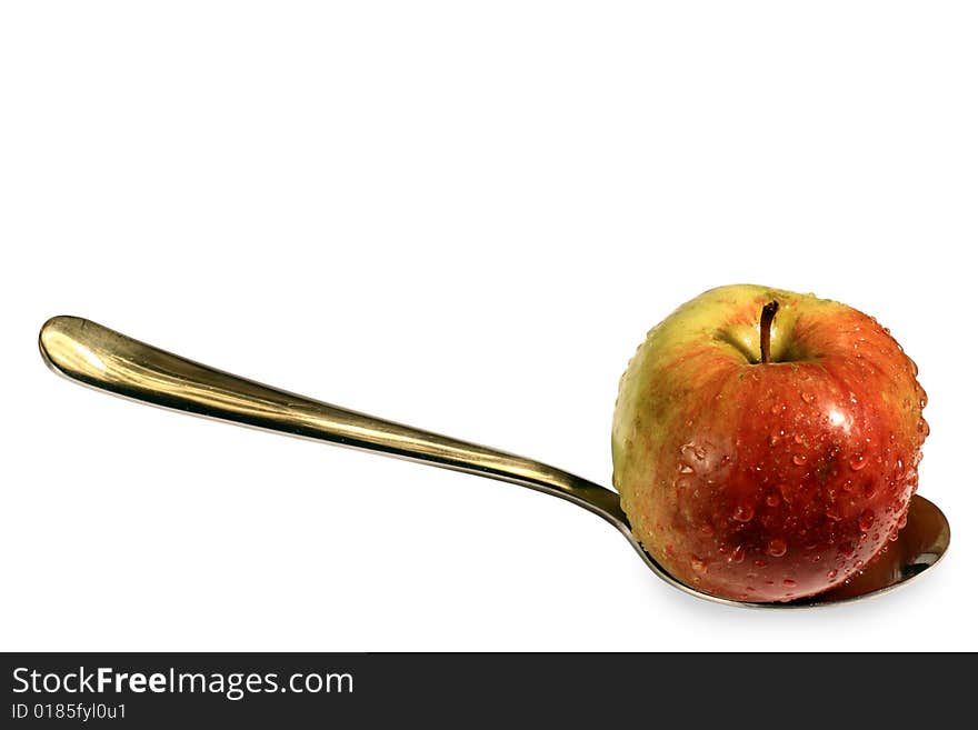 Apple on Spoon (w/ clipping path)