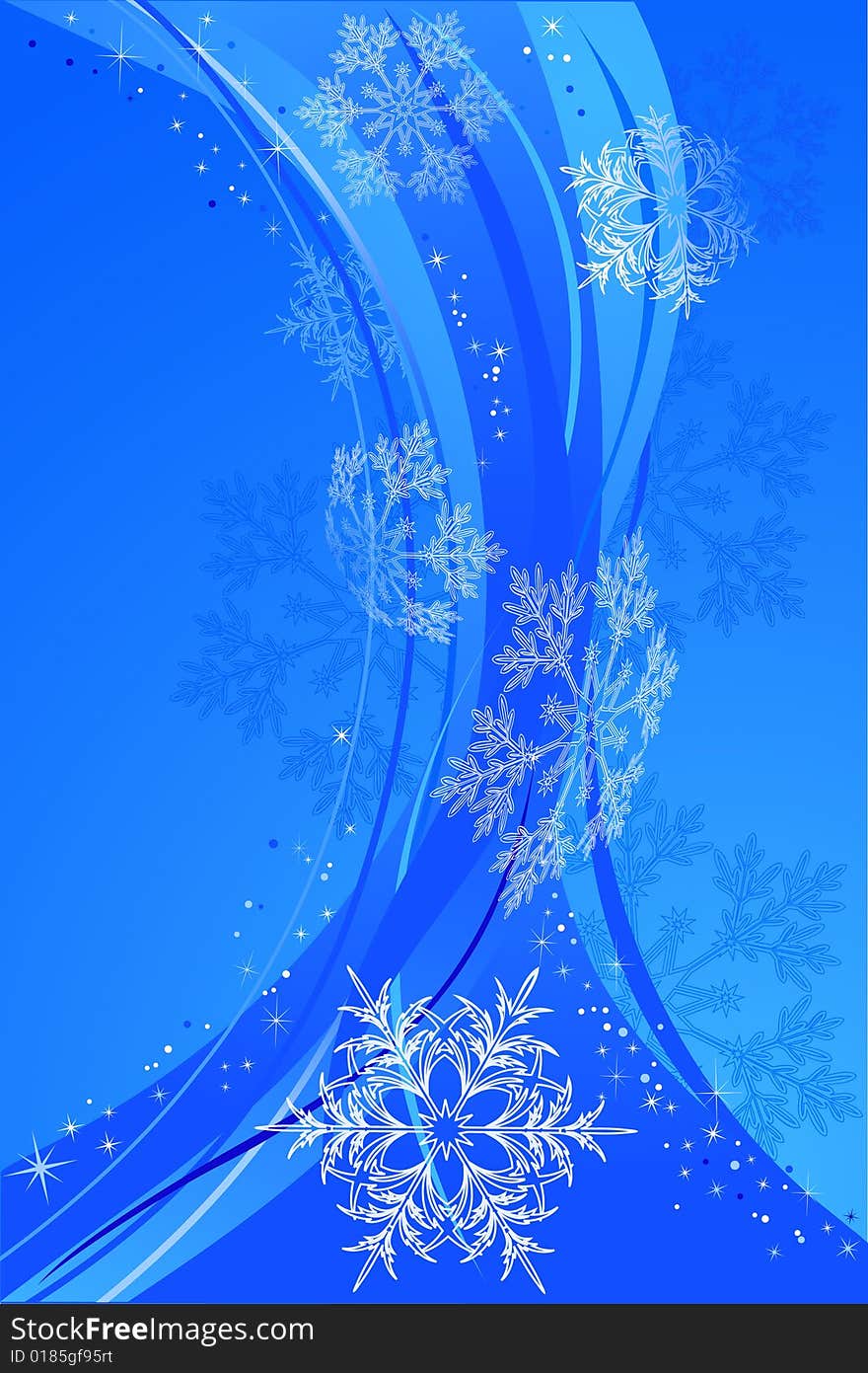 Snowflake blue background