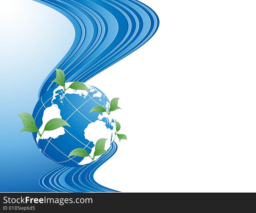 Abstract environmental vector background with globe