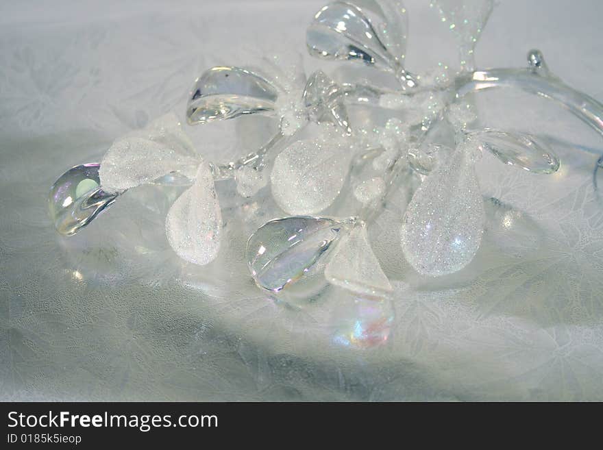 The White Christmas ornament on silver background