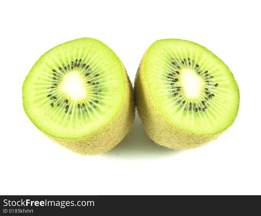 Halved kiwi on isolated white background. Halved kiwi on isolated white background.