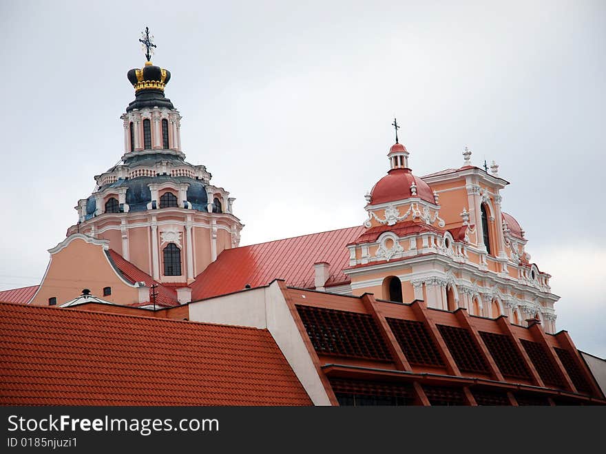 A view of Catholic Church in Vilnius city, Lithuania, travel Europe. A view of Catholic Church in Vilnius city, Lithuania, travel Europe.