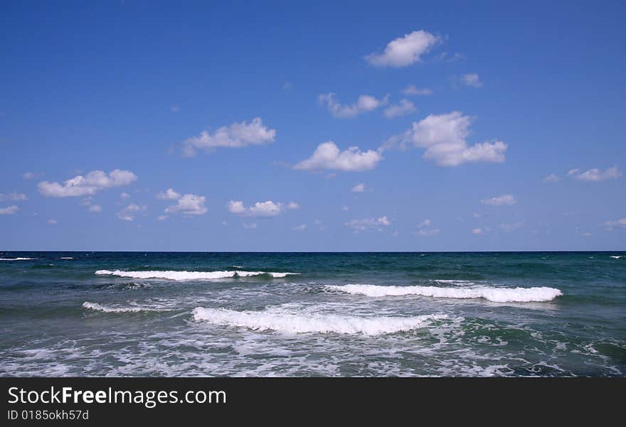 Sea and blue sky.